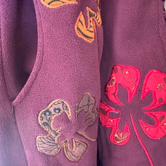 Fleece jacket. Ethically made. Witchy/Boho .  ptp 19” - Picture 2 of 7
